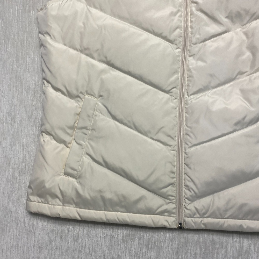 Lands' End Down Filled Puffer Vest Womens XL Cream Softshell Full Zip Outdoor - Picture 2 of 12